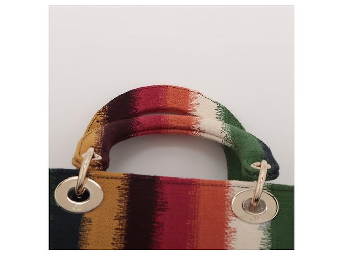 Dior Lady D-Lite Medium Stickerei Canvas 2-Wege Tragetasche Mehrfarbig Mehrfarben - Ansicht 9