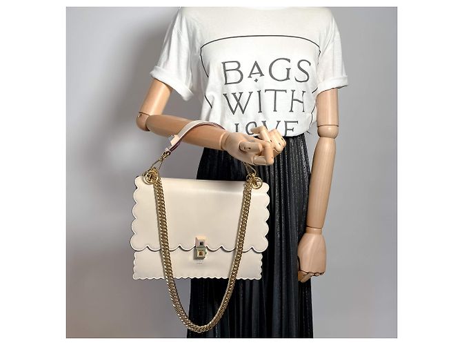 Fendi Borsa a mano in pelle di vitello beige - vista 2