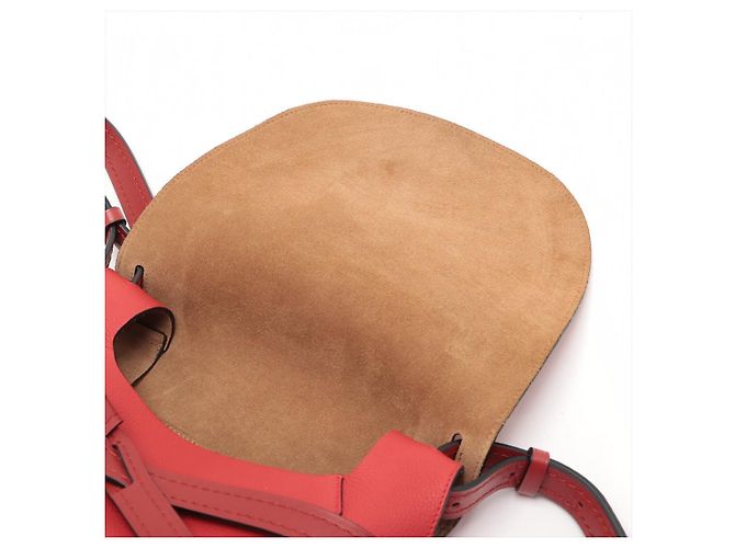 Loewe Borsa a tracolla in pelle di vitello grana fine Gate 2 vie Rossa Rosso - vista 13