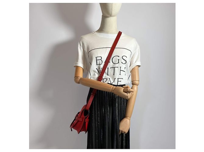 Loewe Borsa a tracolla in pelle di vitello grana fine Gate 2 vie Rossa Rosso - vista 3