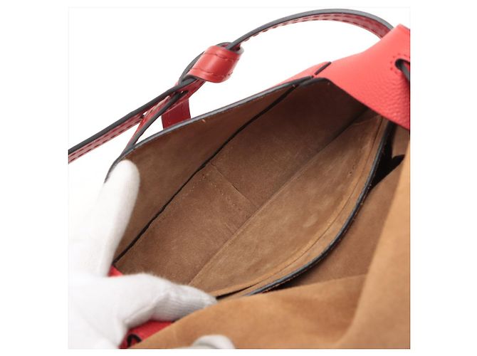 Loewe Borsa a tracolla in pelle di vitello grana fine Gate 2 vie Rossa Rosso - vista 8