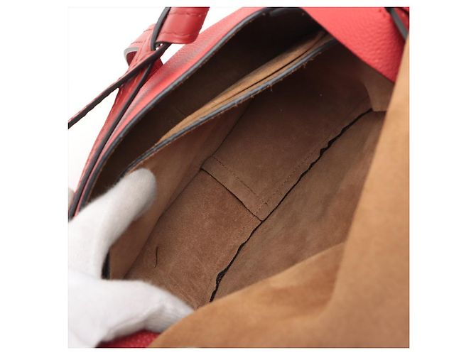 Loewe Borsa a tracolla in pelle di vitello grana fine Gate 2 vie Rossa Rosso - vista 9