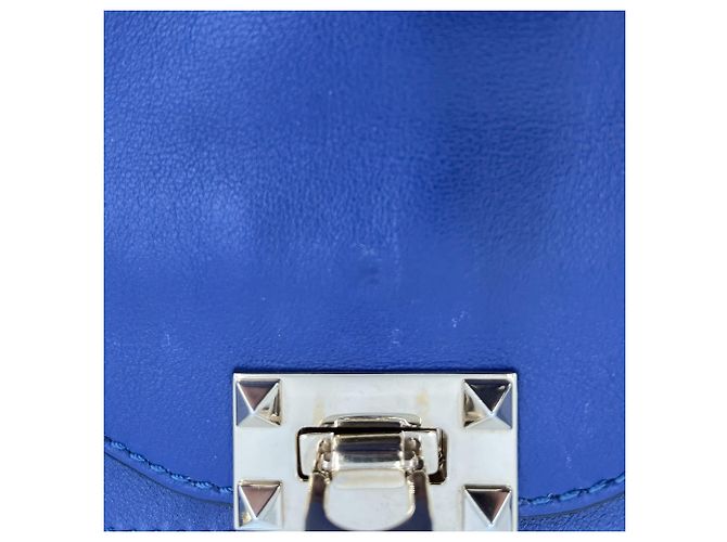 Valentino Garavani Borsa tote 2 in 1 in pelle di vitello Rockstud media blu - vista 5