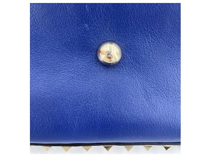 Valentino Garavani Borsa tote 2 in 1 in pelle di vitello Rockstud media blu - vista 8