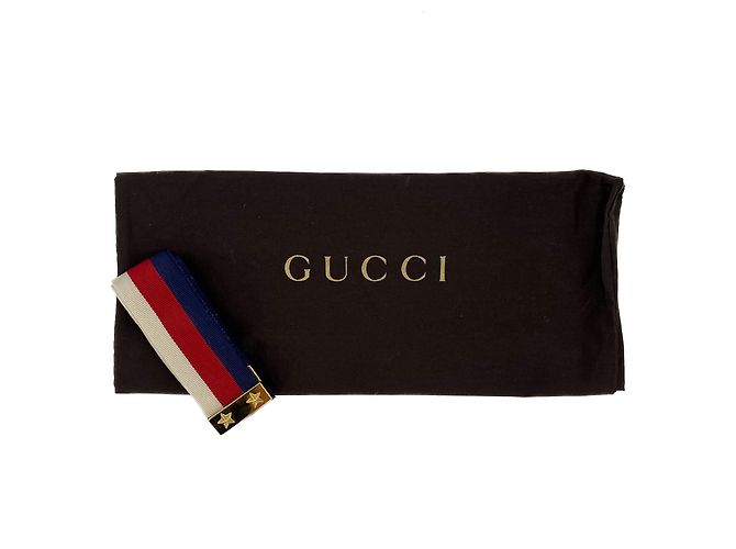 Gucci Bolsa de flap em couro de bezerro Small Sylvie em couro com alça de ombro em web destacável. Off-white Fora de branco - vista 13