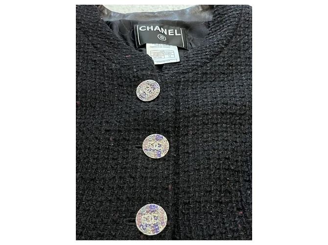 Giacca Chanel in tweed nero - vista 3