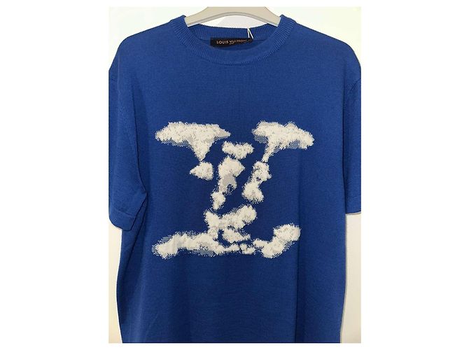 Haut Louis Vuitton Cloud - Laine Bleu - vue 3