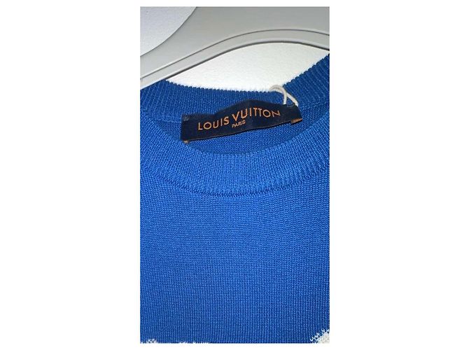 Haut Louis Vuitton Cloud - Laine Bleu - vue 4