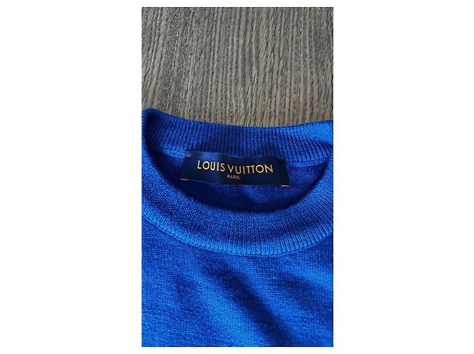 Haut Louis Vuitton Cloud - Laine Bleu - vue 8