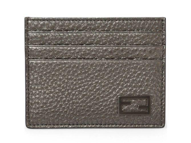 Baguette Fendi Metallic Graue Leder-Kartenetui Metallisch - Ansicht 2