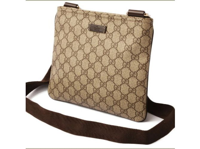 Borsa Messenger Gucci GG Plus Marrone Beige - vista 3