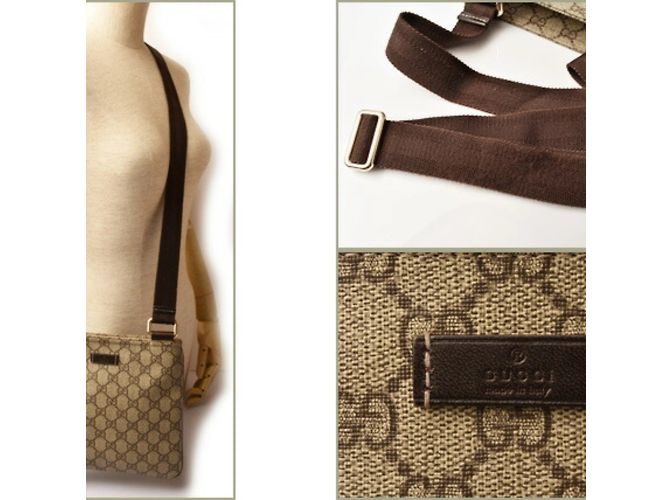Borsa Messenger Gucci GG Plus Marrone Beige - vista 4