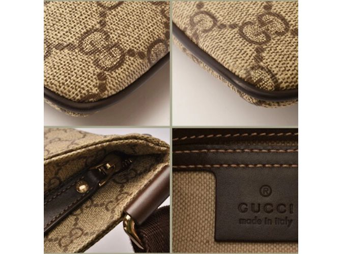 Borsa Messenger Gucci GG Plus Marrone Beige - vista 9