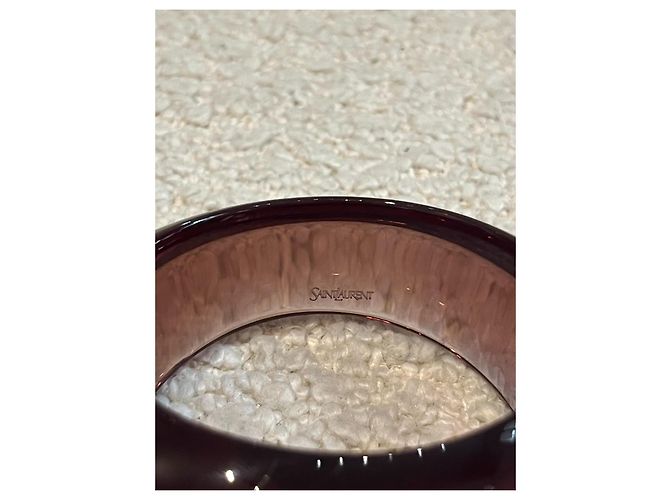 Yves Saint Laurent Bracciale Dôme in Resina Marrone - vista 2