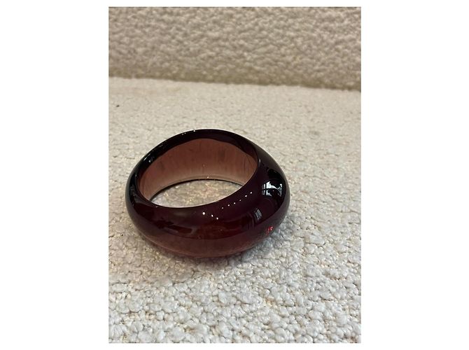 Yves Saint Laurent Bracciale Dôme in Resina Marrone - vista 3
