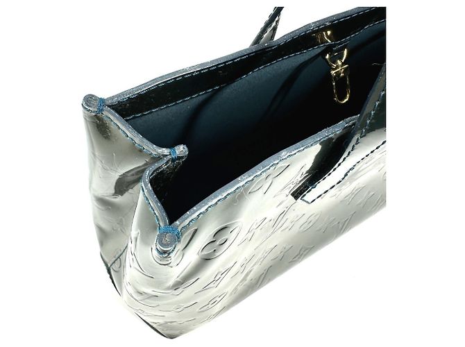 Borsa Tote Louis Vuitton Monogram Vernis Wilshire PM Blu Verde - vista 10