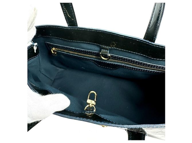 Borsa Tote Louis Vuitton Monogram Vernis Wilshire PM Blu Verde - vista 11