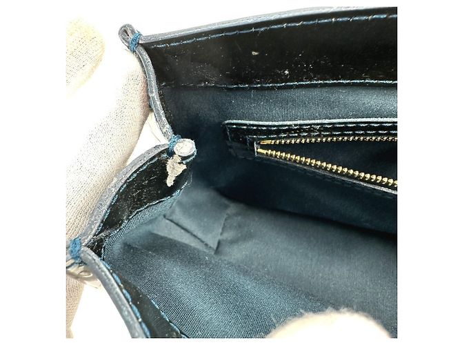 Borsa Tote Louis Vuitton Monogram Vernis Wilshire PM Blu Verde - vista 13
