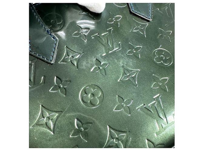 Borsa Tote Louis Vuitton Monogram Vernis Wilshire PM Blu Verde - vista 16