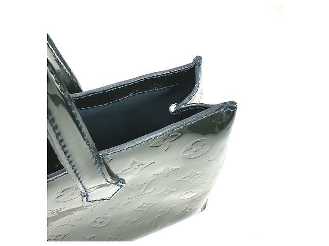 Borsa Tote Louis Vuitton Monogram Vernis Wilshire PM Blu Verde - vista 9