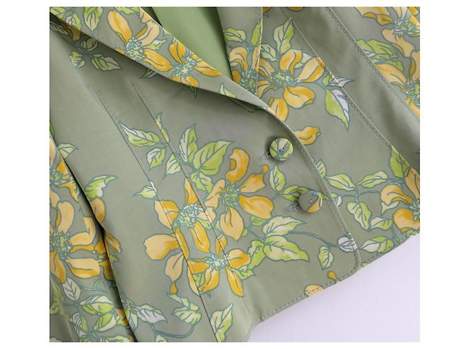 Giacca blazer floreale cinese Valentino Primavera 2006 Verde - vista 2