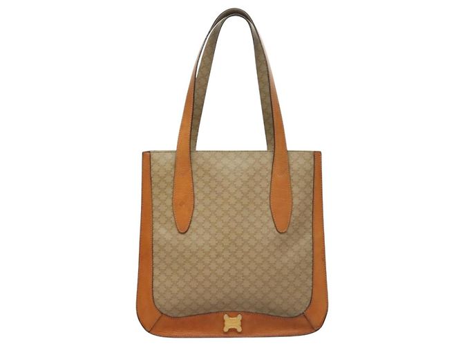 Céline CELINE Macadam Canvas Tote Bag Beige Gold Auth BD1818 Golden - Ansicht 13