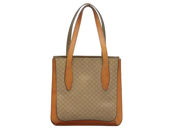 Céline CELINE Macadam Canvas Tote Bag Beige Gold Auth BD1818 Golden - Ansicht 2