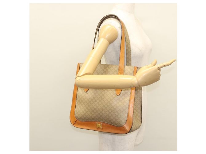 Céline CELINE Macadam Canvas Tote Bag Beige Gold Auth BD1818 Golden - Ansicht 22