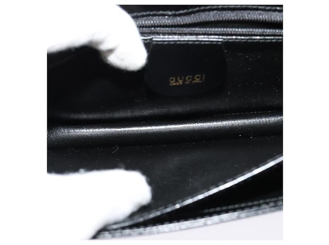GUCCI Schultertasche aus Leder Schwarz Gold 004 1781 0625 Auth ep8534 Golden - Ansicht 10