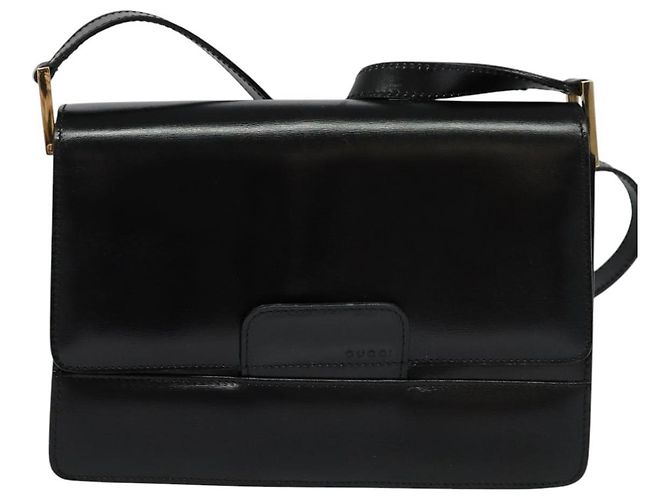 GUCCI Schultertasche aus Leder Schwarz Gold 004 1781 0625 Auth ep8534 Golden - Ansicht 13