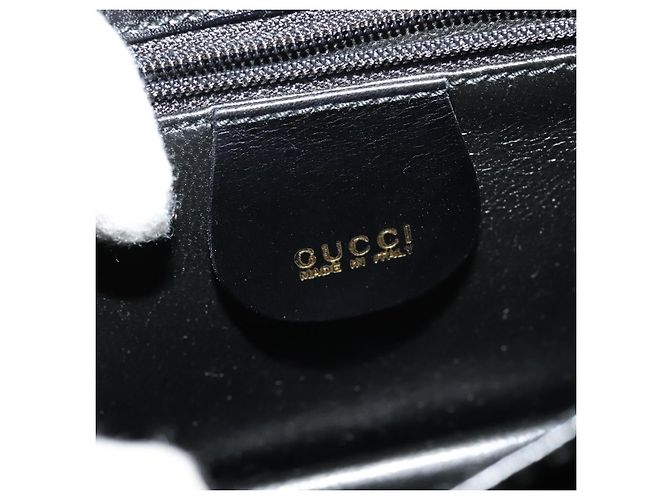 GUCCI Schultertasche aus Leder Schwarz Gold 004 1781 0625 Auth ep8534 Golden - Ansicht 19