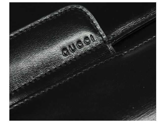 GUCCI Schultertasche aus Leder Schwarz Gold 004 1781 0625 Auth ep8534 Golden - Ansicht 9