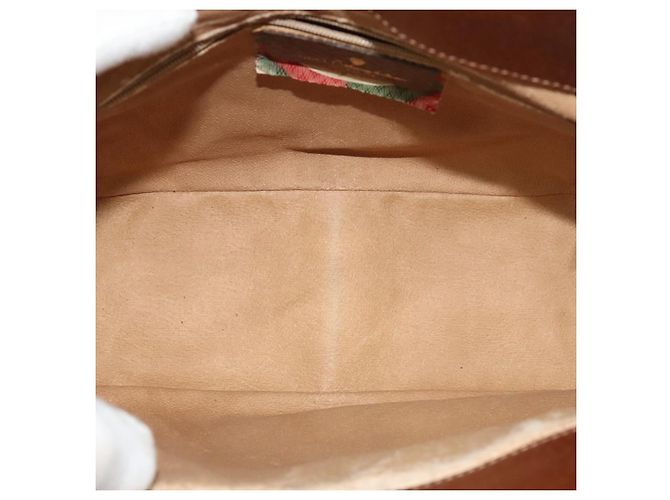 Borsa a Spalla GUCCI PVC Marrone Oro Auth ep8569 D'oro - vista 10