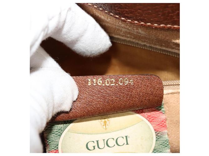 Borsa a Spalla GUCCI PVC Marrone Oro Auth ep8569 D'oro - vista 12