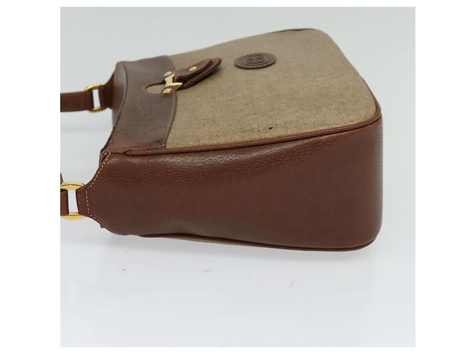 Borsa a Spalla GUCCI PVC Marrone Oro Auth ep8569 D'oro - vista 3