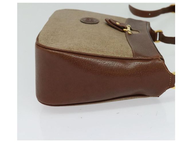 Borsa a Spalla GUCCI PVC Marrone Oro Auth ep8569 D'oro - vista 4