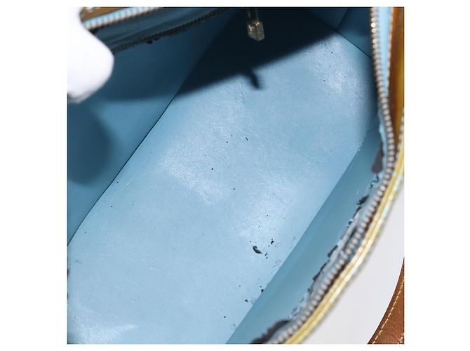 LOUIS VUITTON Monogram Vernis Borsa a Mano Houston Blu Baby M91005 LV Auth 117101 Blu chiaro - vista 10