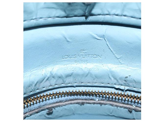 LOUIS VUITTON Monogram Vernis Borsa a Mano Houston Blu Baby M91005 LV Auth 117101 Blu chiaro - vista 20