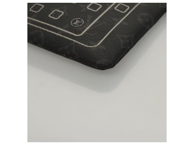 CUSTODIA PER IPHONE LOUIS VUITTON Monogram Eclipse Fragment M64449 LV Auth KD362 Monogramma - vista 14