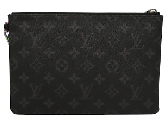 CUSTODIA PER IPHONE LOUIS VUITTON Monogram Eclipse Fragment M64449 LV Auth KD362 Monogramma - vista 2
