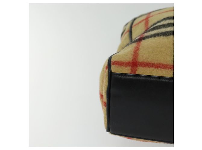 Autre Marque Burberrys Nova Check Blue Label Tote Bag aus Wolle Beige Authentisch MX157 - Ansicht 9