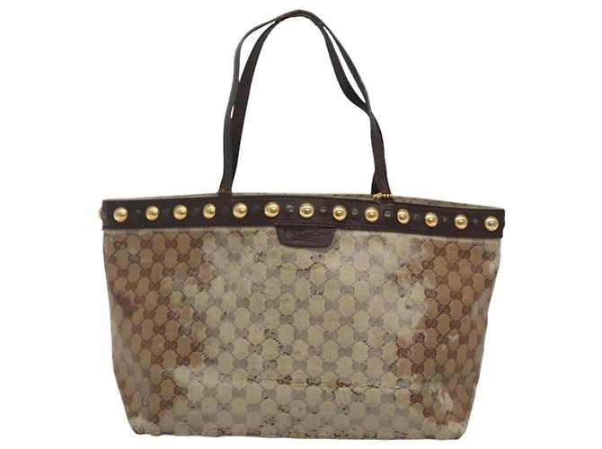 Borsa tote GG Crystal Gucci Beige 207291 Auth MX192 - vista 13