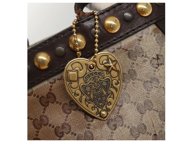 Borsa tote GG Crystal Gucci Beige 207291 Auth MX192 - vista 18