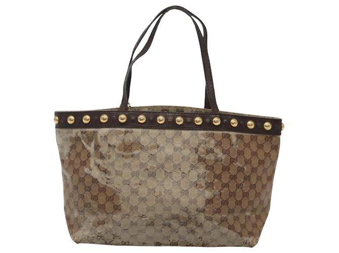 Borsa tote GG Crystal Gucci Beige 207291 Auth MX192 - vista 2