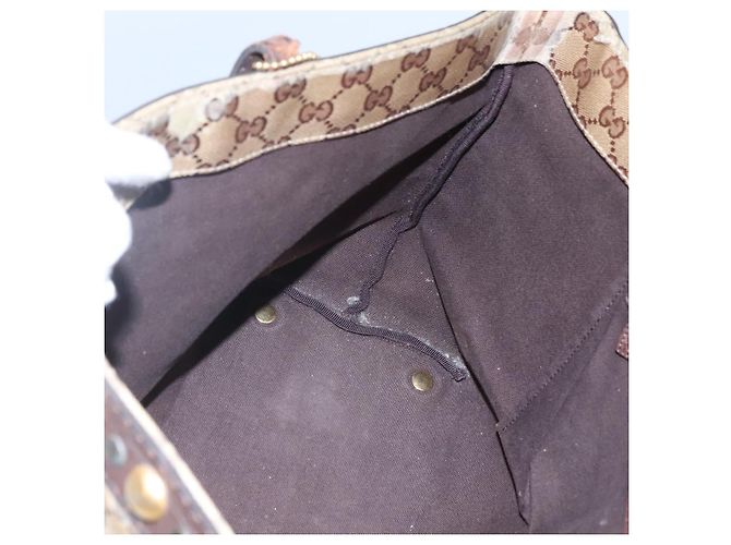 Borsa tote GG Crystal Gucci Beige 207291 Auth MX192 - vista 20