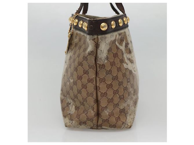Borsa tote GG Crystal Gucci Beige 207291 Auth MX192 - vista 4
