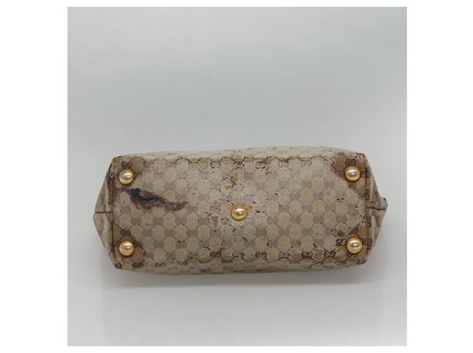 Borsa tote GG Crystal Gucci Beige 207291 Auth MX192 - vista 5
