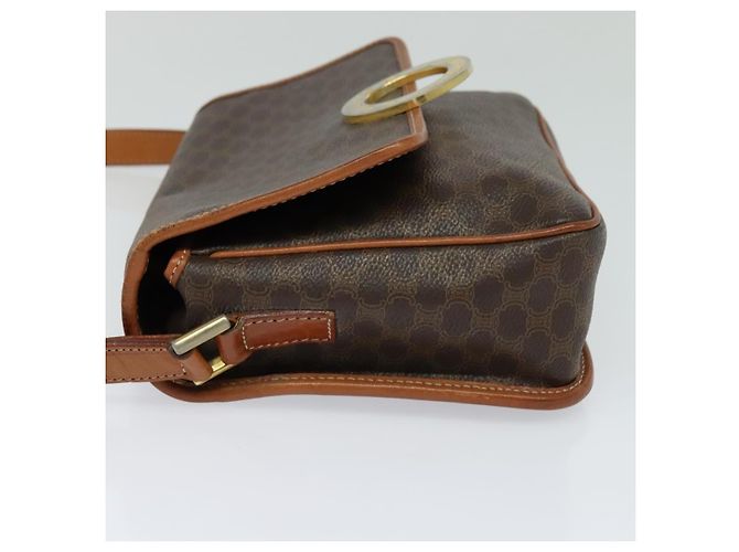 Céline Borsa a spalla in tela Macadam CELINE in pelle PVC marrone oro Auth KD334 D'oro - vista 3