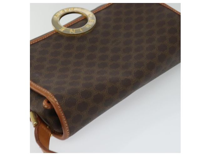 Céline Borsa a spalla in tela Macadam CELINE in pelle PVC marrone oro Auth KD334 D'oro - vista 6