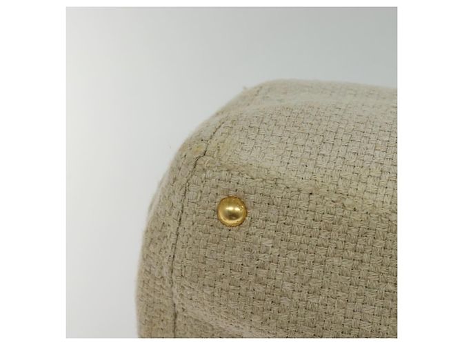 PRADA Borsa a mano in tela 2 vie Beige Oro Auth BD1555 D'oro - vista 15